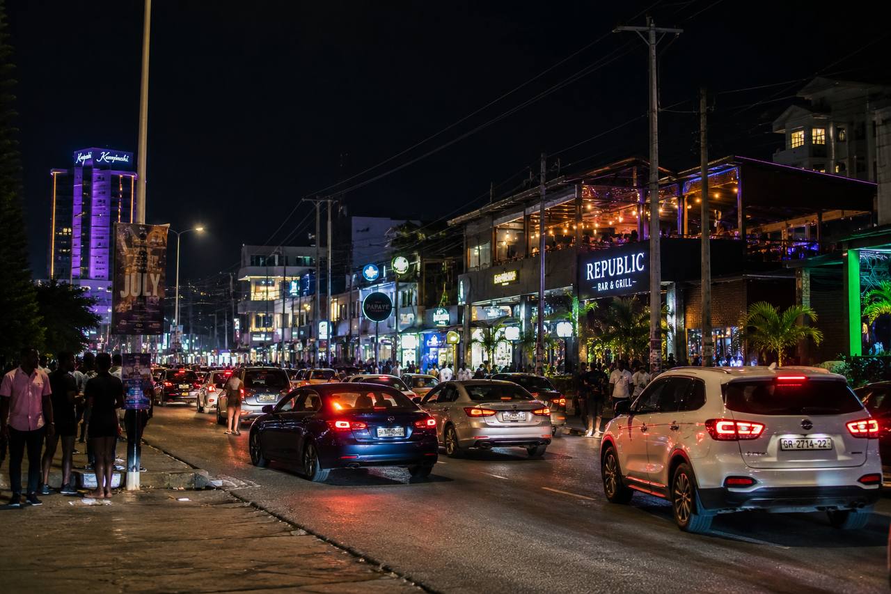 Travelers enjoying Accra nightlife