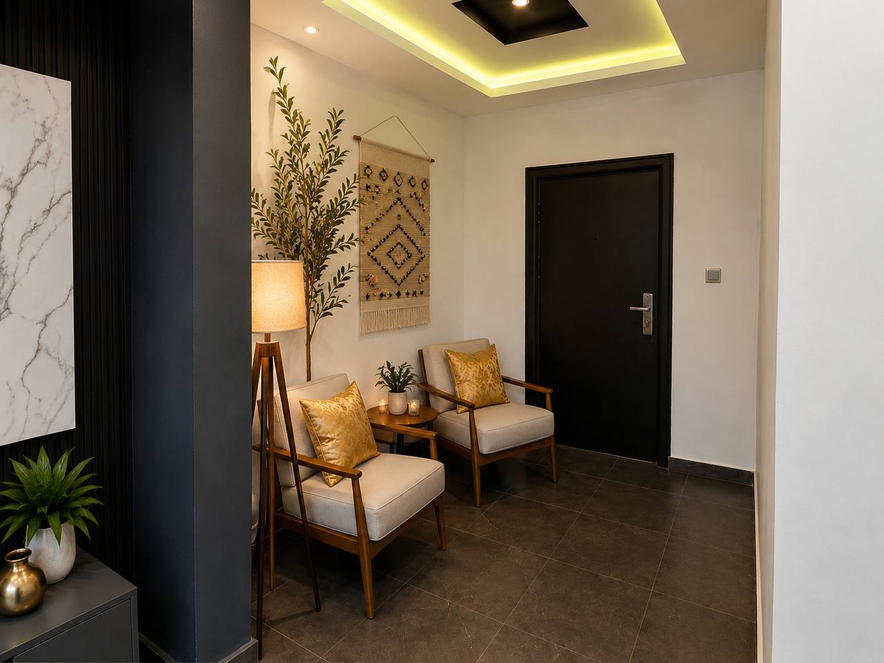 Entry seating area in Accra apartment